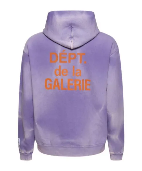 The same style as the owner GALLERY DEPT. FRENCH ZIP HOODIE water corrugated French zipper hole hoodie, sun washed purple, washed purple S-XL, ready-to-wear dyeing, hand-stitched and heavy-weighted, faded, super-heavy washing, hand-hanging holes, bone edges turned white, molded and customized with G LOGO zipper